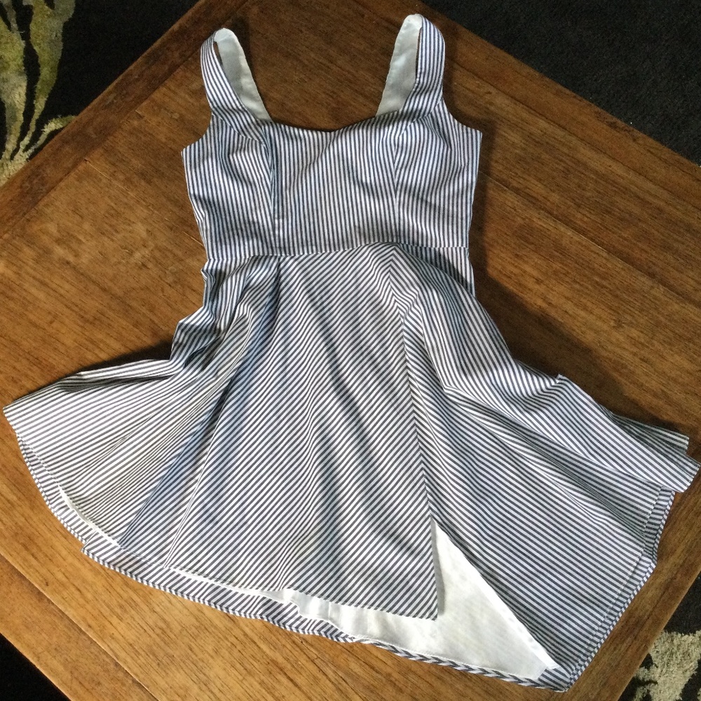 JAYGODFREY summer blue & white stripe dress 2 - Picture 6 of 11